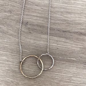 Stella & dot sterling silver and gold tone necklace